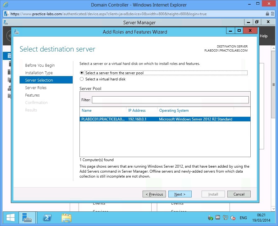 Practice Labs screenshot.